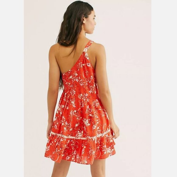 Free People All Mine One Shoulder Floral Mini Dress - Picture 2 of 3